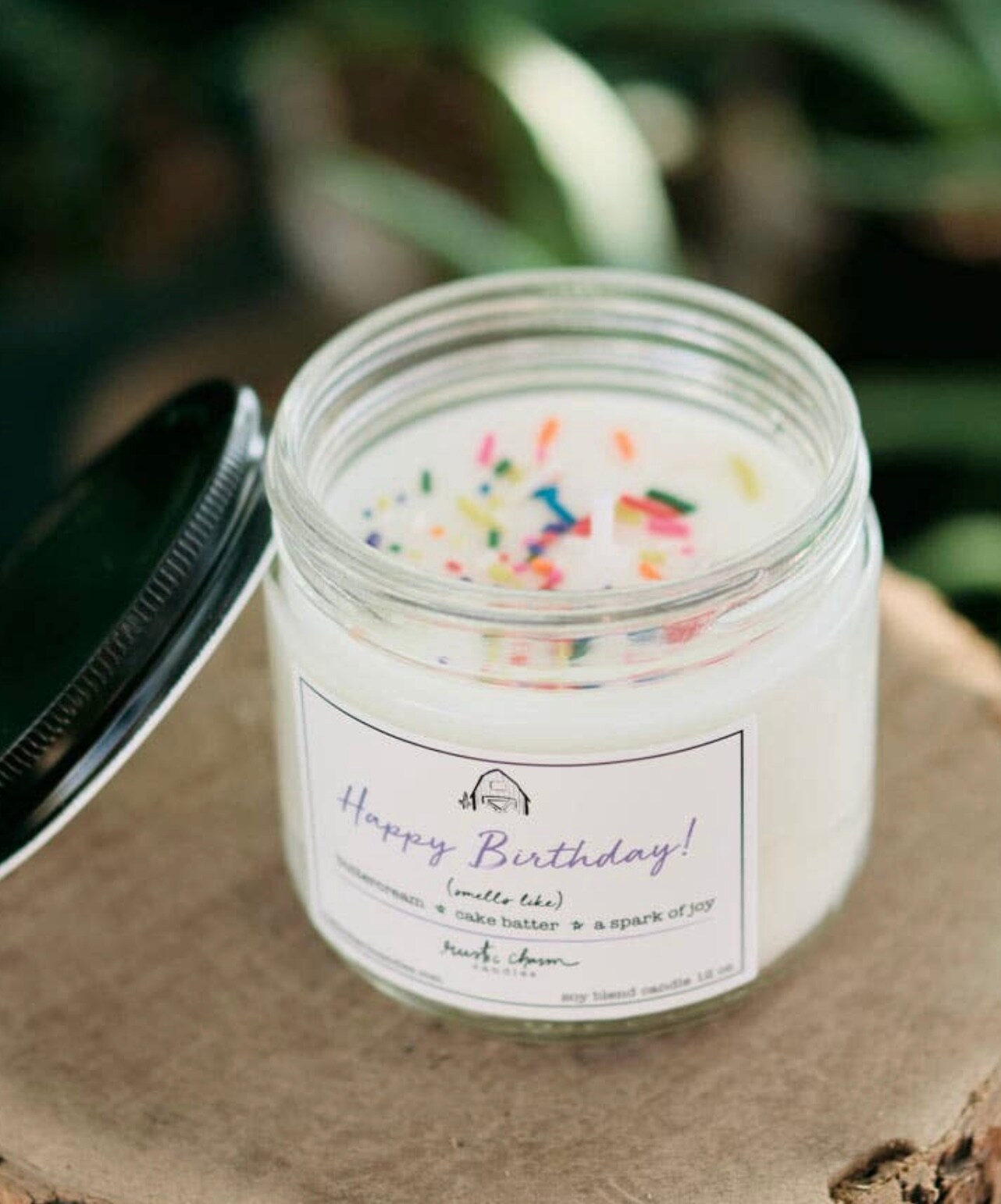 12 oz Rustic Charm Candle--Happy Birthday Candle